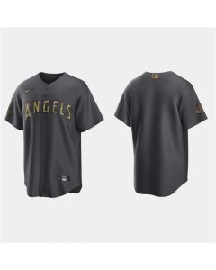 Men's Los Angeles Angels Blank 2022 All-star Charcoal Cool Base Stitched Jersey