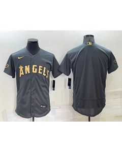 Men's Los Angeles Angels Blank 2022 All-star Charcoal Flex Base Stitched Jersey
