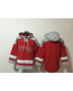 Men's Los Angeles Angels Blank Red Ageless Must-Have Lace-Up Pullover Hoodie