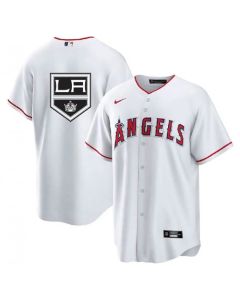 Men's Los Angeles Angels & Kings White Cool Base Stitched Jersey