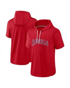 Men's Los Angeles Angels Red Sideline Training Hooded Performance T-Shirt