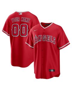 Men's Los Angeles Angels Red Stitched Baseball Custom Jersey (Red)