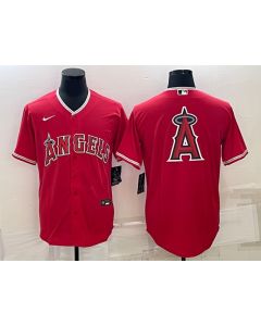 Men's Los Angeles Angels Red Team Big Logo Cool Base Stitched Jersey