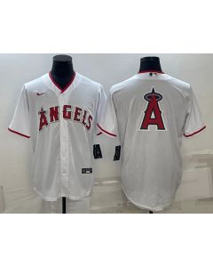 Men's Los Angeles Angels White Team Big Logo Cool Base Stitched Jersey