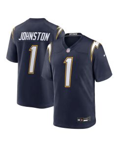 Men's Los Angeles Chargers #1 Quentin Johnston Navy Alternate Super Chargers Game Player Jersey