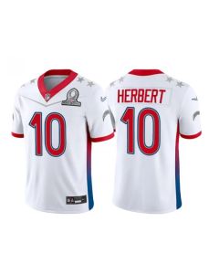 Men's Los Angeles Chargers #10 Justin Herbert 2022 White Pro Bowl Stitched Jersey