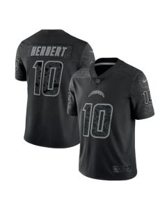 Men's Los Angeles Chargers #10 Justin Herbert Black Reflective Limited Stitched Football Jersey