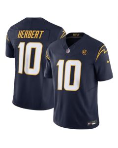 Men's Los Angeles Chargers #10 Justin Herbert Navy 2023 F.U.S.E. With John Madden Patch Vapor Limited Stitched Football Jersey