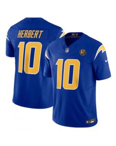 Men's Los Angeles Chargers #10 Justin Herbert Royal 2023 F.U.S.E. With John Madden Patch Vapor Limited Stitched Football Jersey