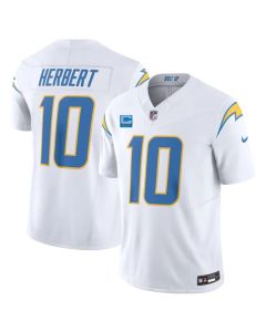 Men's Los Angeles Chargers #10 Justin Herbert White 2023 F.U.S.E. With 3-Star C Patch Vapor Untouchable Limited Stitched Jersey