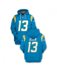 Men's Los Angeles Chargers #13 Keenan Allen 2021 Blue Pullover Hoodie