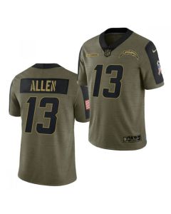 Men's Los Angeles Chargers #13 Keenan Allen 2021 Olive Salute To Service Limited Stitched Jersey