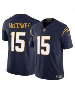 Men's Los Angeles Chargers #15 Ladd McConkey Navy 2024 Draft F.U.S.E. Vapor Limited Stitched Football Jersey