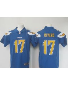 Men's Los Angeles Chargers #17 Philip Rivers Blue Limited Rush Stitched NFL Jersey