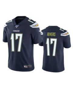 Men's Los Angeles Chargers #17 Philip Rivers Navy 2019 100th Season Vapor Untouchable Limited Stitched NFL Jersey