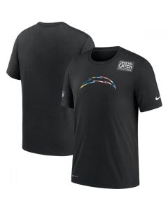 Men's Los Angeles Chargers 2020 Black Sideline Crucial Catch Performance T-Shirt