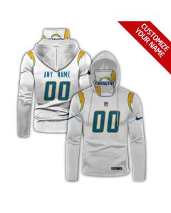 Men's Los Angeles Chargers 2020 White Customize Hoodie Mask
