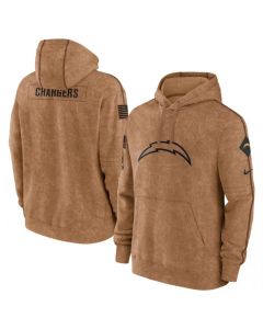 Men's Los Angeles Chargers 2023 Brown Salute to Service Pullover Hoodie