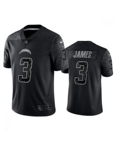 Men's Los Angeles Chargers #3 Derwin James Black Reflective Limited Stitched Football Jersey
