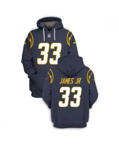 Men's Los Angeles Chargers #33 Derwin James JR 2021 Navy Pullover Hoodie