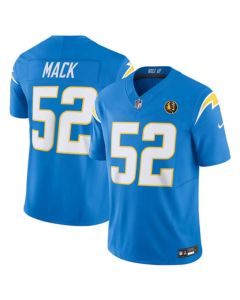 Men's Los Angeles Chargers #52 Khalil Mack Light Blue 2023 F.U.S.E. With John Madden Patch Vapor Limited Stitched Football Jersey