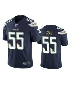 Men's Los Angeles Chargers #55 Junior Seau 2019 Navy Blue 100th Season Vapor Untouchable Limited Stitched NFL Jersey