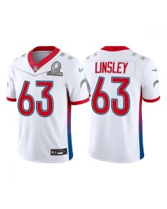 Men's Los Angeles Chargers #63 Corey Linsley 2022 White AFC Pro Bowl Stitched Jersey