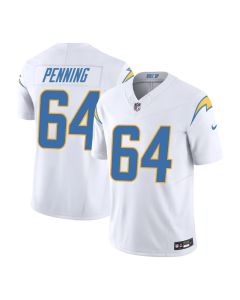Men's Los Angeles Chargers #64 Trevor Penning White Alternate Charger Power Vapor F.U.S.E. Limited Jersey