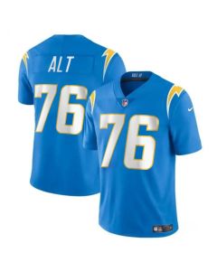 Men's Los Angeles Chargers #76 Joe Alt Light Blue 2024 Draft Vapor Limited Stitched Football Jersey