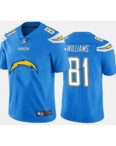Men's Los Angeles Chargers #81 Mike Williams Blue 2020 Team Big Logo Limited Stitched Jersey
