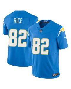 Men's Los Angeles Chargers #82 Brenden Rice Light Blue 2024 Draft F.U.S.E Vapor Limited Stitched Football Jersey