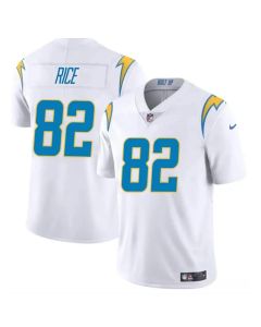 Men's Los Angeles Chargers #82 Brenden Rice White 2024 Draft Vapor Limited Stitched Football Jersey