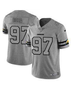Men's Los Angeles Chargers #97 Joey Bosa 2019 Gray Gridiron Team Logo Stitched NFL Jersey