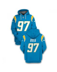 Men's Los Angeles Chargers #97 Joey Bosa 2021 Blue Pullover Hoodie