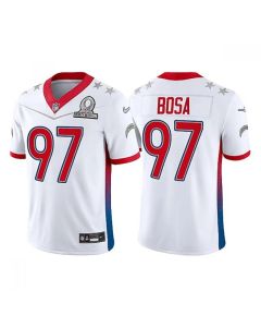 Men's Los Angeles Chargers #97 Joey Bosa 2022 White AFC Pro Bowl Stitched Jersey