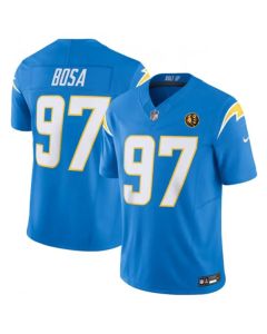 Men's Los Angeles Chargers #97 Joey Bosa Light Blue 2023 F.U.S.E. With John Madden Patch Vapor Limited Stitched Football Jersey