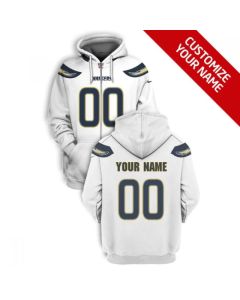 Men's Los Angeles Chargers Active Player Custom 2021 White Pullover Hoodie