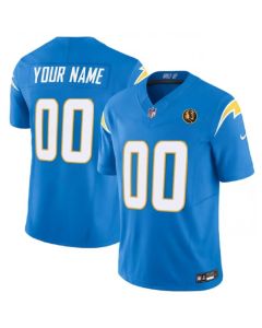 Men's Los Angeles Chargers Active Player Custom Light Blue 2023 F.U.S.E. With John Madden Patch Vapor Limited Stitched Football Jersey