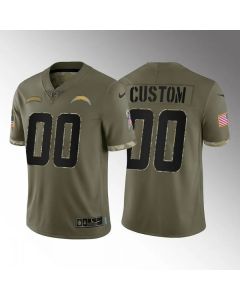 Men's Los Angeles Chargers ACTIVE PLAYER Custom Olive 2022 Salute To Service Limited Stitched Jersey