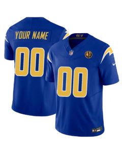 Men's Los Angeles Chargers Active Player Custom Royal 2023 F.U.S.E. With John Madden Patch Vapor Limited Stitched Football Jersey