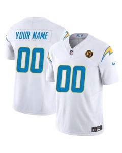 Men's Los Angeles Chargers Active Player Custom White 2023 F.U.S.E. With John Madden Patch Vapor Limited Stitched Football Jersey