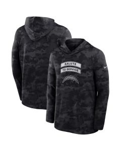 Men's Los Angeles Chargers Black 2026 Salute to Service Sideline Lightweight Dri-FIT Long Sleeve Top Hoodie
