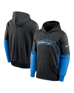 Men's Los Angeles Chargers Black Color Block Fleece Performance Pullover Hoodie