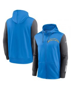 Men's Los Angeles Chargers Blue/Charcoal Fan Gear Mascot Performance Full-Zip Hoodie