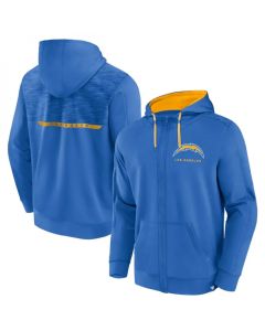 Men's Los Angeles Chargers Blue Defender Evo Full-Zip Hoodie