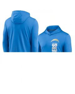 Men's Los Angeles Chargers Blue Fan Gear Team Stack Hoodie Performance Long Sleeve T-Shirt