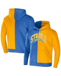 Men's Los Angeles Chargers Blue/Gold Split Logo Pullover Hoodie
