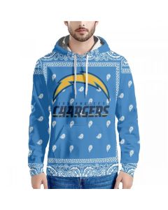 Men's Los Angeles Chargers Blue Pullover Hoodie (Blue)