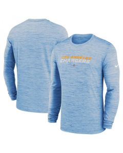 Men's Los Angeles Chargers Blue Sideline Team Velocity Performance Long Sleeve T-Shirt