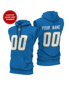 Men's Los Angeles Chargers Customized Blue Limited Edition Sleeveless Hoodie